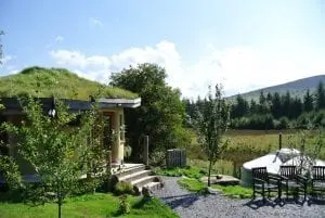 The roundhouse and ty crwn mawr authentic mongolian ger yurt at the intimate off grid eco retreat centre ty mam mawr