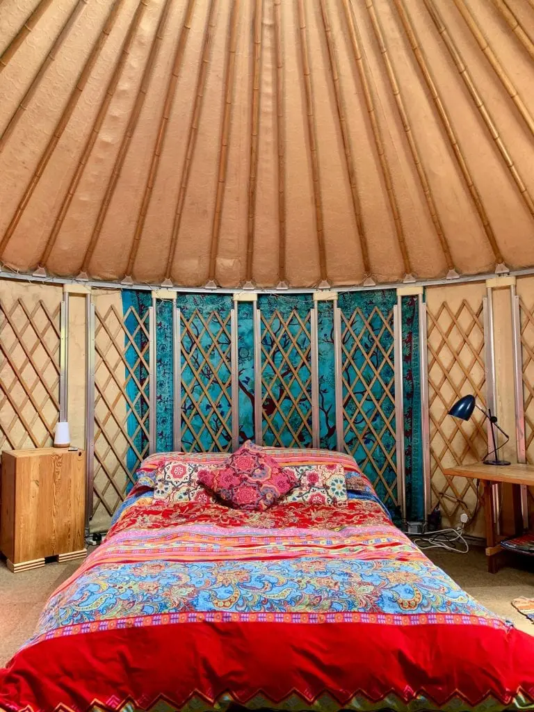 Ty crwn bach idris yurt inside 7 off grid sustainable eco glampsite and glamping