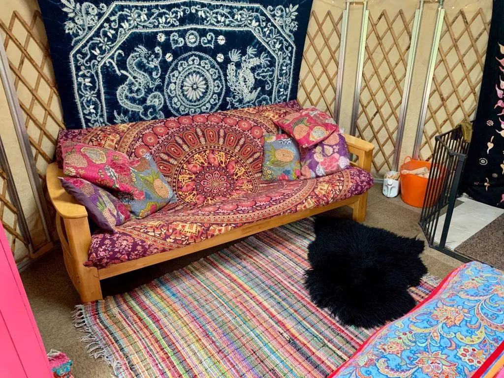 Ty crwn bach idris yurt inside 8 off grid sustainable eco glampsite and glamping