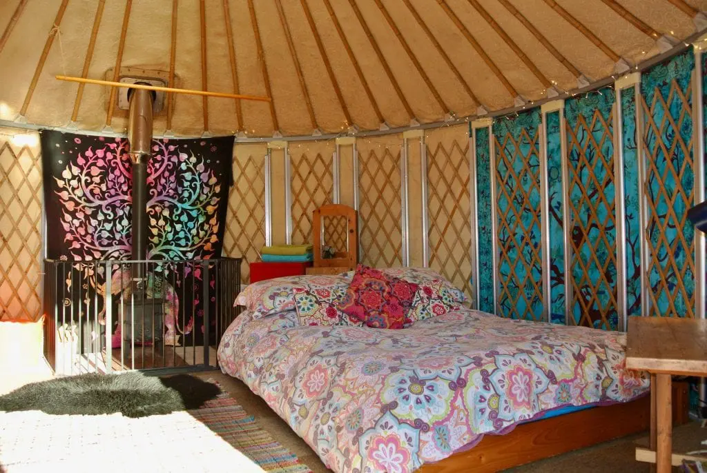 Ty crwn bach idris yurt interior off grid sustainable eco glampsite and glamping