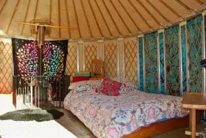 Ty crwn bach idris yurt interior off grid sustainable eco glampsite and glamping