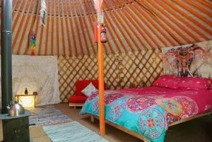 Ty crwn mawr yurt interior 12 off grid sustainable eco glampsite and glamping