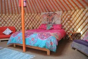 Ty crwn mawr yurt interior 13 off grid sustainable eco glampsite and glamping