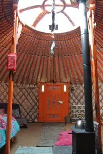 Ty crwn mawr yurt interior 16 off grid sustainable eco glampsite and glamping