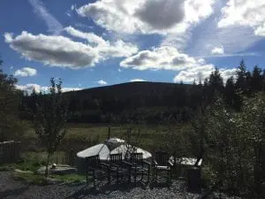 Ty crwn mawr yurt outside old cover 5 off grid sustainable eco glampsite and glamping