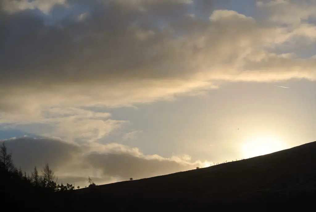 Winters sunrise off grid sustainable eco glampsite and glamping