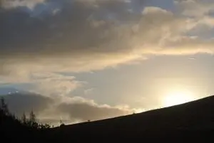 Winters sunrise off grid sustainable eco glampsite and glamping