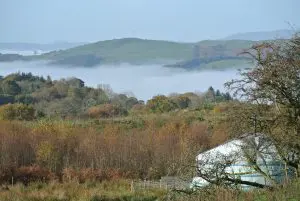 Ty crwn mawr yurt the dee valley in the autumn full of the dragon breath off grid sustainable eco glampsite and glamping