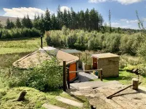 Ty Crwn Mawr yurt and Ty Bach Pren at Greener Glamping in North Wales