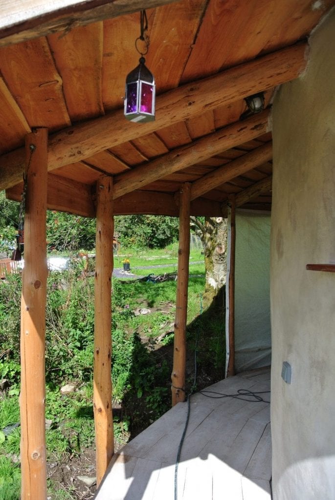 The roundhouse porch before cladding and painting