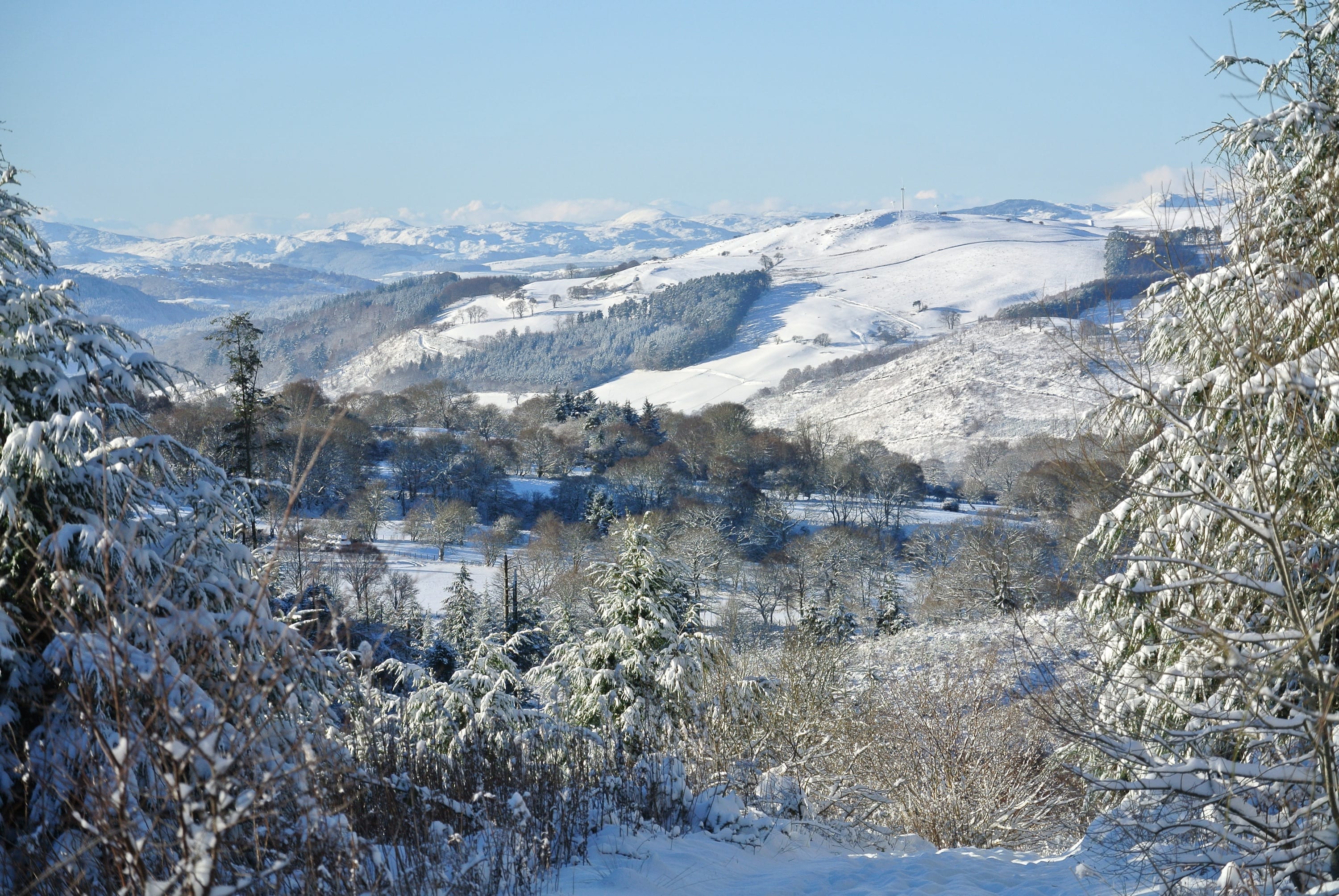 Dee valley in the winter off grid sustainable eco glampsite and glamping