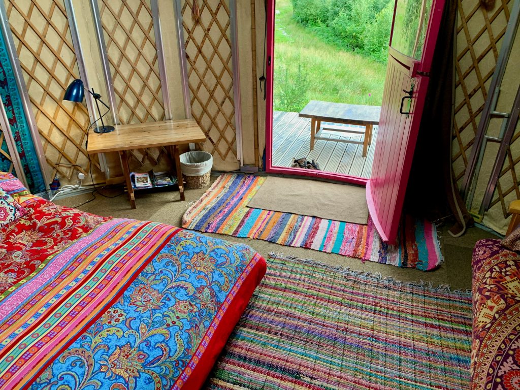 Ty crwn bach idris yurt inside 2 off grid sustainable eco glampsite and glamping