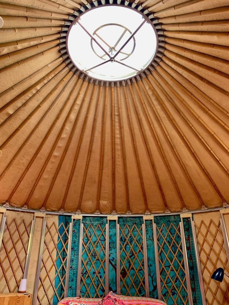 Ty crwn bach idris yurt inside 4 off grid sustainable eco glampsite and glamping