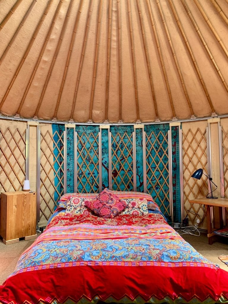 Ty crwn bach idris yurt inside 7 off grid sustainable eco glampsite and glamping