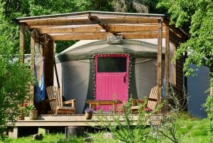 Ty crwn bach idris yurt off grid sustainable eco glampsite and glamping