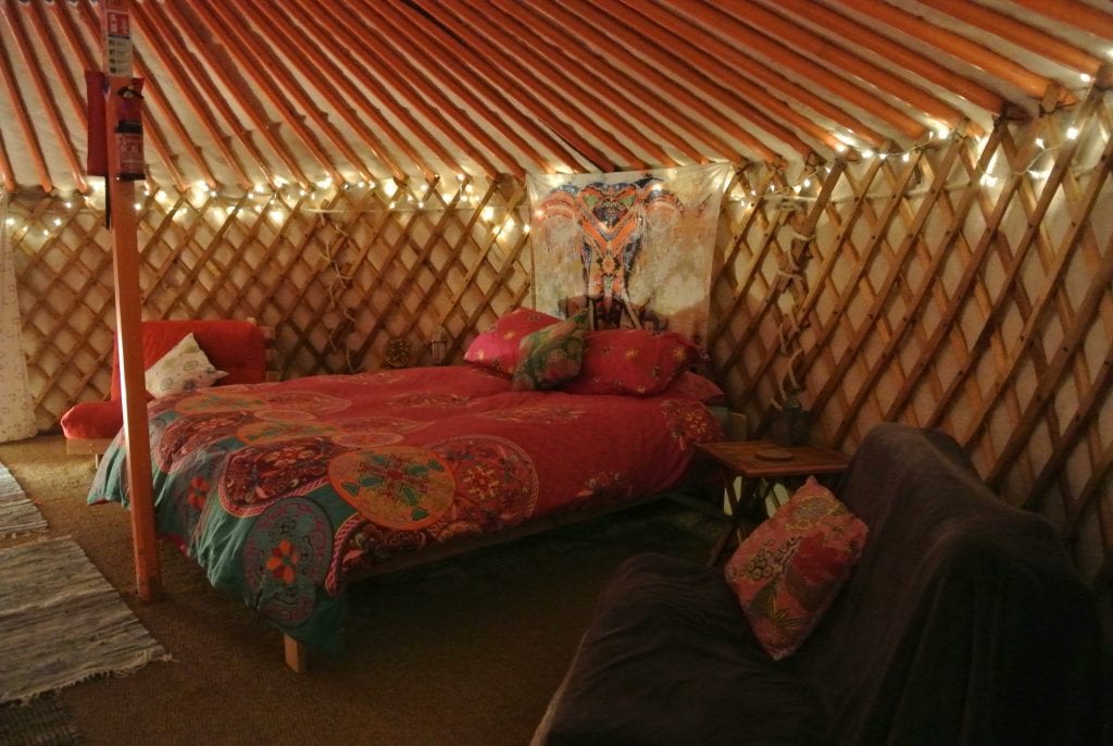 Ty crwn mawr yurt interior 18 off grid sustainable eco glampsite and glamping