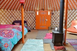 Ty crwn mawr yurt interior 5 off grid sustainable eco glampsite and glamping